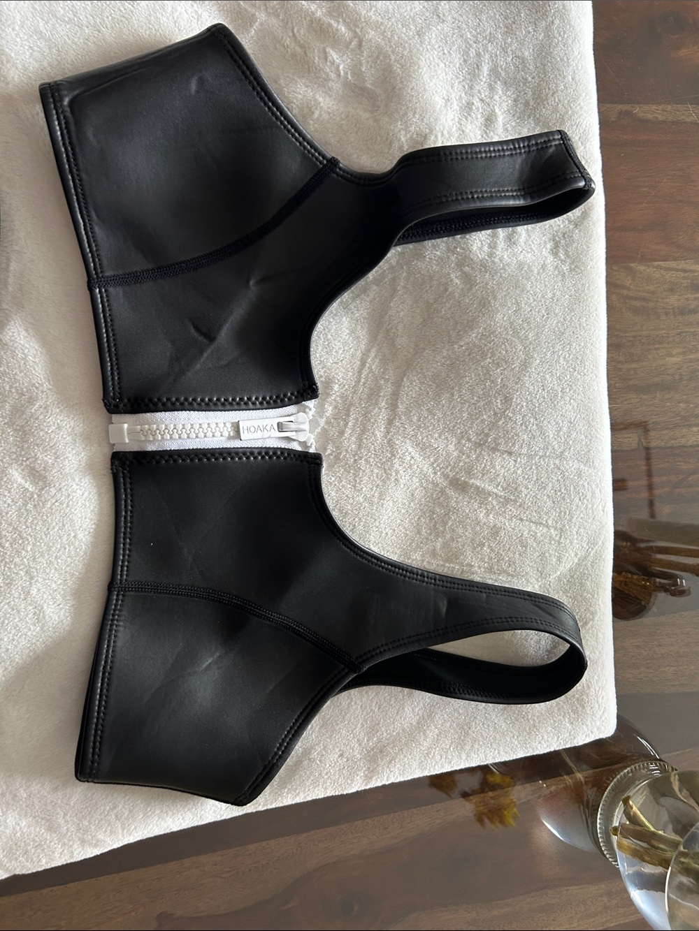Hoaka Black Top with White Front Zip and button - swimming suits - Picture 2 of 8